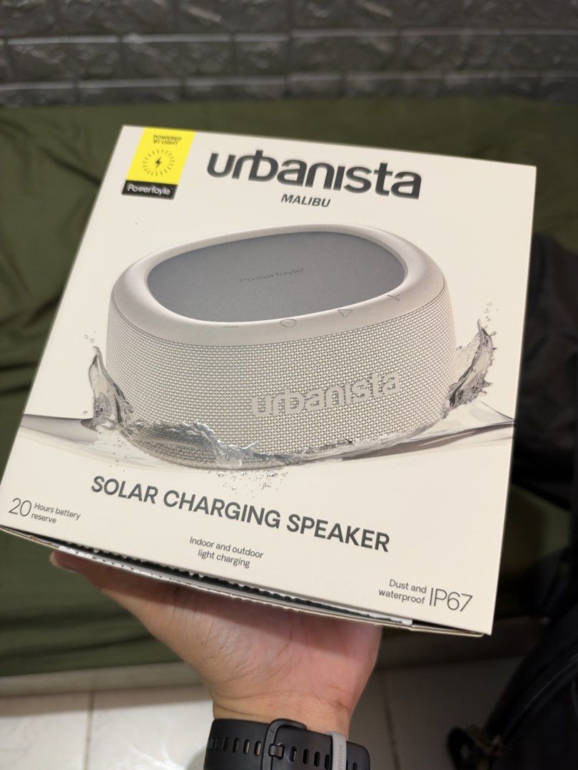Urbanista Malibu Solar Charging Speaker (Category: Soundbars, Speakers & Amplifiers) located in Quezon City. Submitted by eychpi (Listing ID 1468976719, Image 1). Description: Urbanista Malibu Solar Charging Speaker (Gray) - Solar Power: Continuously charges using indoor and outdoor light - Battery Life: Up to 20 hours of reserve power - Audio: Powerful 2x10 watt output - Durability: IP67 dust and waterproof build - Ideal for: Outdoor adventures,
