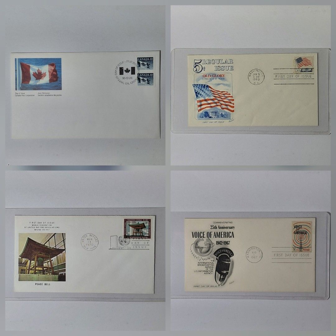 US/Canada First Day Covers (Category: Stamps & Prints) located in Tagbilaran City. Submitted by bennycollectibles (Listing ID 1469062122, Image 1). Description: •Add an additional 150 for shipping •150 - each •100 - each if take all.