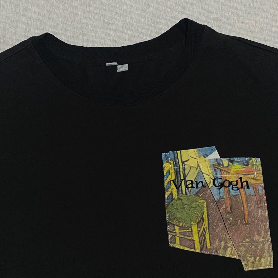 Van Gogh Art Tee (Category: Shirts) located in Mabalacat. Submitted by stellargarments (Listing ID 1468972498, Image 3). Description: Length : 23 Width : 21 Condition : 9/10 Ganda ng design Mismong tela yung tela yung design sa pocket tee cotton fabric need wash fresh from bale.