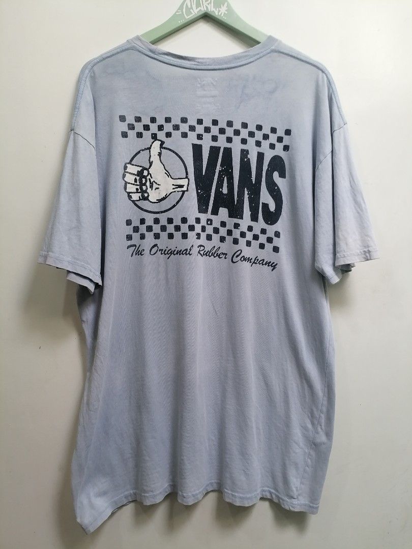 Vans 66 Thumbs Up Shirt (Category: Tshirts & Polo Shirts ) located in San Mateo. Submitted by arrowscrap_delight (Listing ID 1469061040, Image 3). Description: Vans 66 Thumbs Up Shirt As is Conditon Made in Guatemala 100% Cotton Size Large (Fits to XLarge) Length : 31.5" Width : 23.5" Issues : Cracks on Print ,Discoloration , Color Transfer , Stains and Bit Loose Neckline , As is. Washed ,Ready to Wear 60 + SF.