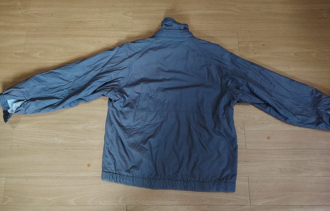Vintage 90's JIMY MACROAD Bomber Jacket (Category: Coats, Jackets and Outerwear) located in Porac. Submitted by brightward2077 (Listing ID 1469083956, Image 2). Description: - Brand/Style: JIMY MACROAD BOMBER JACKET by GIFUTAKE - Lining: Cozy striped interior in blue, brown, and green tones - Features: Stand-up collar, front zipper closure, and convenient side pockets - Sizing: Tagged size 40 (Regular fit) - Condition/Vibe: Vintage, very light fa