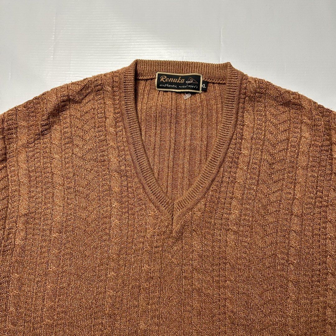 Vintage 90’s Renuka Cable Knit Sweater (Category: Tshirts & Polo Shirts ) located in Antipolo. Submitted by wvyfrnds (Listing ID 1469019700, Image 2). Description: Vintage 90’s Renuka Cable Knit Sweater Size: XL Color: Rust Dimensions (Inches): Length: 27 Width: 22 Color Rate: 9/10 Issues - NONE 395 PLUS SF.