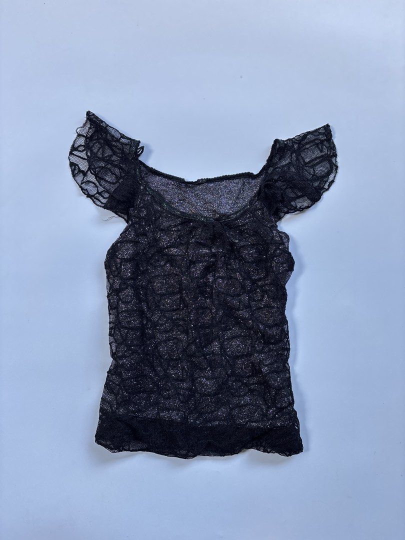 Vintage black goth glittery top (Category: Others Tops) located in San Enrique. Submitted by getsthrift (Listing ID 1468956483, Image 1). Description: No issue.