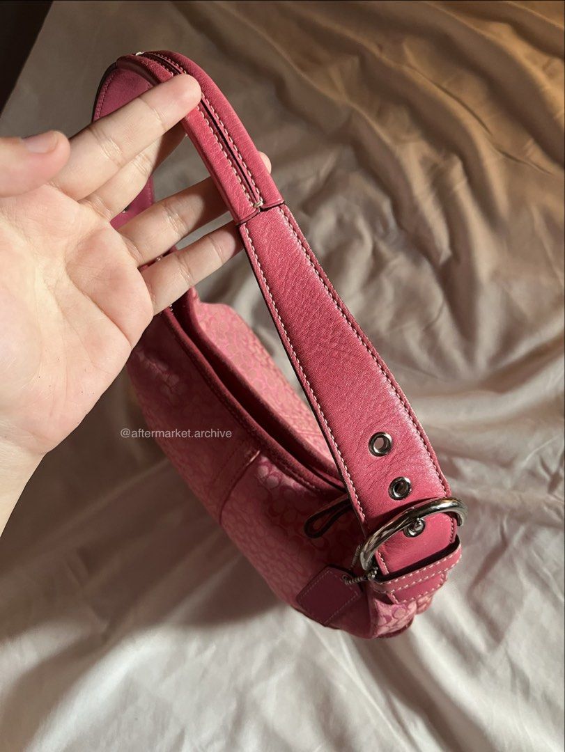 Vintage Coach Soho Hobo Pink Monogram Mini C (Category: Luxury Bags & Wallets) located in Makati City. Submitted by aftermarket.archive (Listing ID 1469006358, Image 3). Description: 9.8k TODAY ONLY rank A; no issues all bags are preloved/vintage, so please expect normal signs of wear. ♡ strictly no returns/refunds. bogus miner/flaker will be posted. Makati, PH Lalamove/JNT.