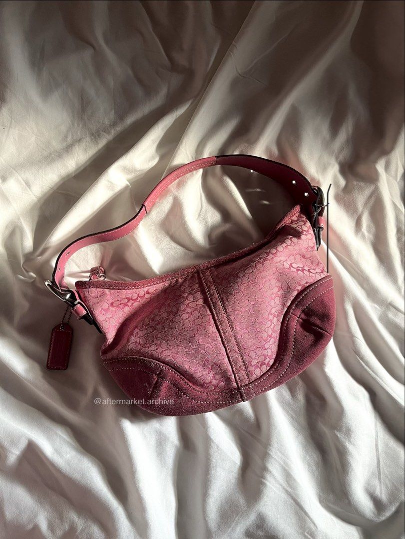 Vintage Coach Soho Hobo Pink Monogram Mini C (Category: Luxury Bags & Wallets) located in Makati City. Submitted by aftermarket.archive (Listing ID 1469006358, Image 1). Description: 9.8k TODAY ONLY rank A; no issues all bags are preloved/vintage, so please expect normal signs of wear. ♡ strictly no returns/refunds. bogus miner/flaker will be posted. Makati, PH Lalamove/JNT.