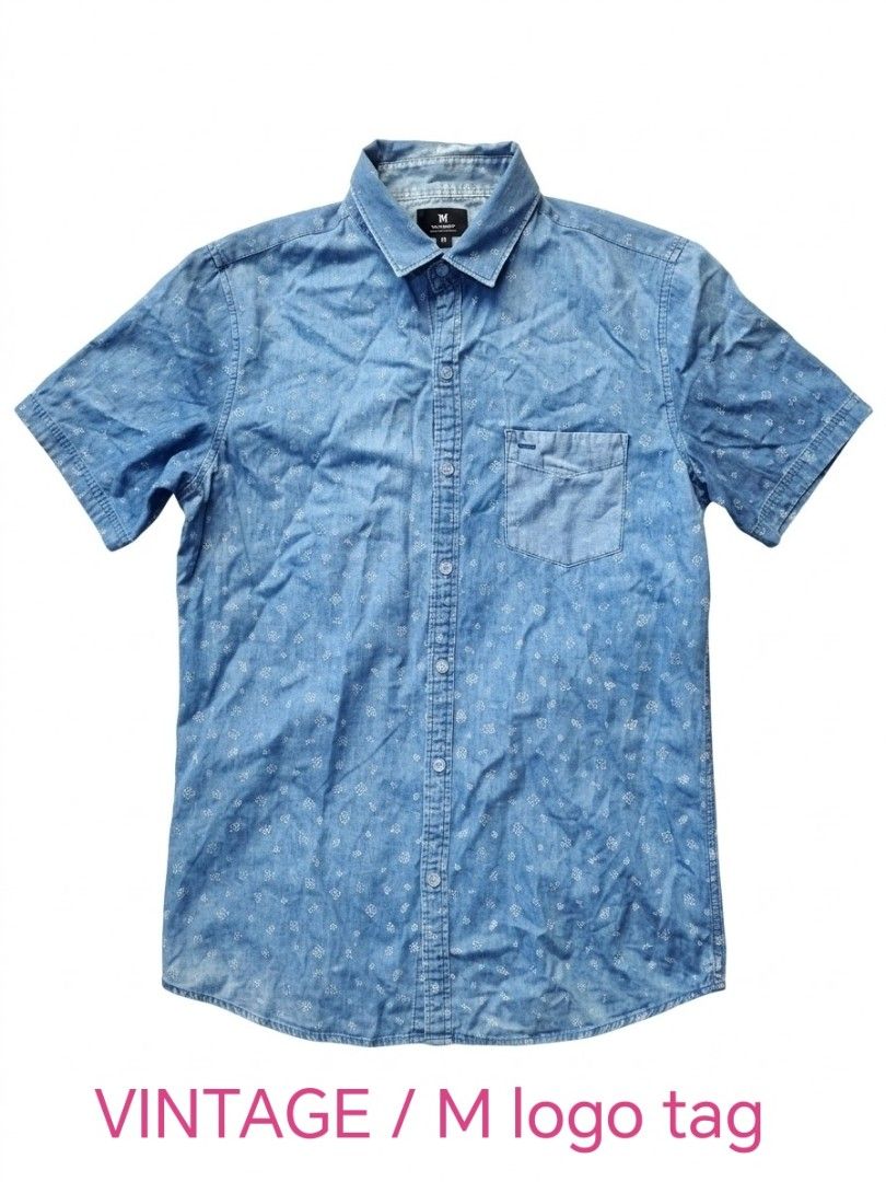Vintage short sleeve polo (Category: Announcements) located in Manila. Submitted by angmerchant (Listing ID 1469067859, Image 1). Description: M Light Wash Denim Short Sleeve Text me 0991 922 7964 #y2k plaid polo #orange wool dress blouse #lo gallery dept 3/4 sleeve #marimekko #ami punk burgundy top #country gu Henley polo.