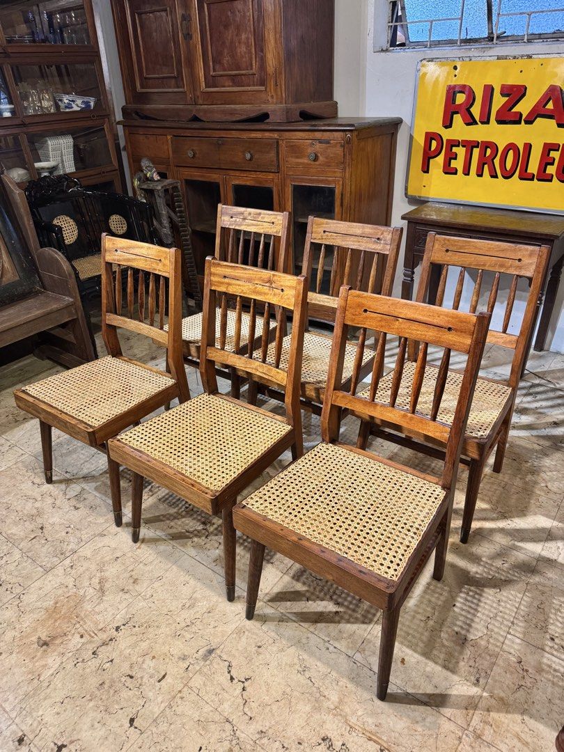 Vintage Mid Century Narra Dining Chairs (Category: Vintage Collectibles) located in Manila. Submitted by sinaunang_gamit (Listing ID 1468949125, Image 1). Description: Vintage Mid Century Narra Dining Chairs Height: 33 inches Length: 17 inches Width: 16 inches Newly solihiya Loc: 6th ave Caloocan ₱3k each . ₱16k take all.