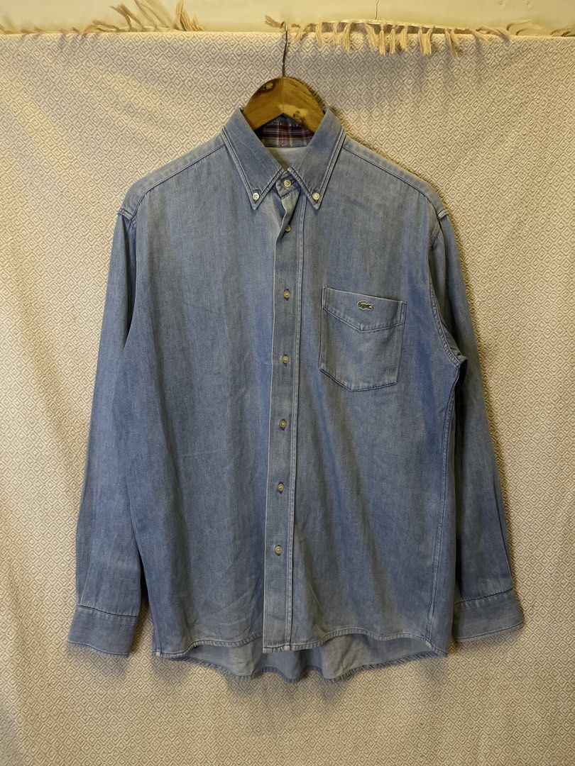 Vtg lacoste denim buttondown (Category: Tshirts & Polo Shirts ) located in Manila. Submitted by hypestock_mnl (Listing ID 1469131492, Image 1). Description: - stylish - perfect for casual wear - great fit - in good condition - minimal signs of usage - 9/10 - money worth! - see pics for details/issue.
