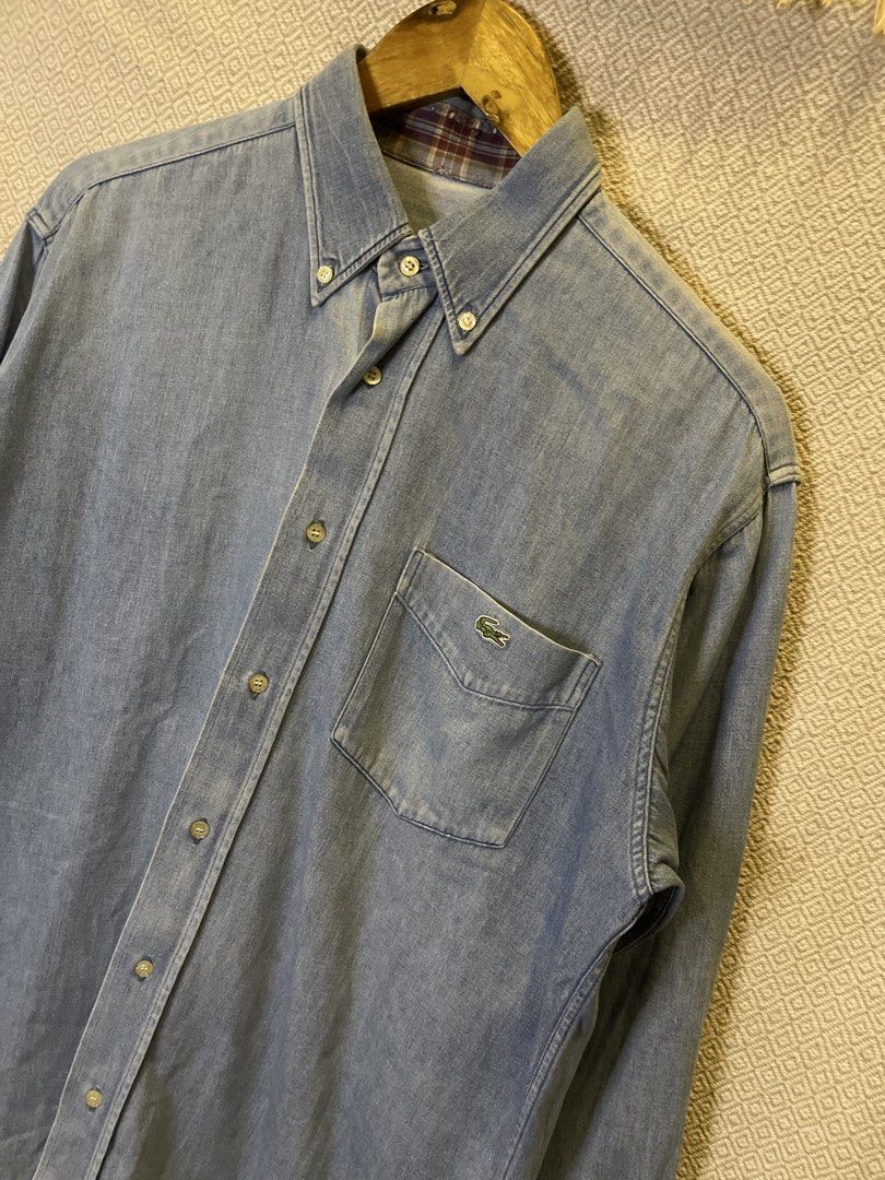 Vtg lacoste denim buttondown (Category: Tshirts & Polo Shirts ) located in Manila. Submitted by hypestock_mnl (Listing ID 1469131492, Image 2). Description: - stylish - perfect for casual wear - great fit - in good condition - minimal signs of usage - 9/10 - money worth! - see pics for details/issue.