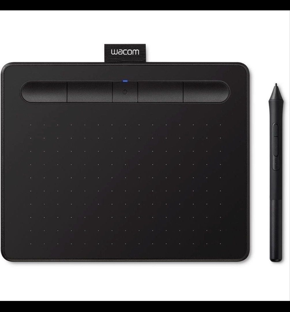 Wacom Intuos Drawing Tablet with Pen and USB Cable (Category: Other Accessories) located in Pasig City. Submitted by omeeom (Listing ID 1468950167, Image 2). Description: - Wacom Intuos Graphic Tablet in Matte Black - Condition: Fully functional with normal signs of use on the drawing surface - Included Accessories: Pressure-sensitive stylus pen and USB cable with strap - Features: 4 customizable ExpressKeys and dot-pattern active drawing area - 