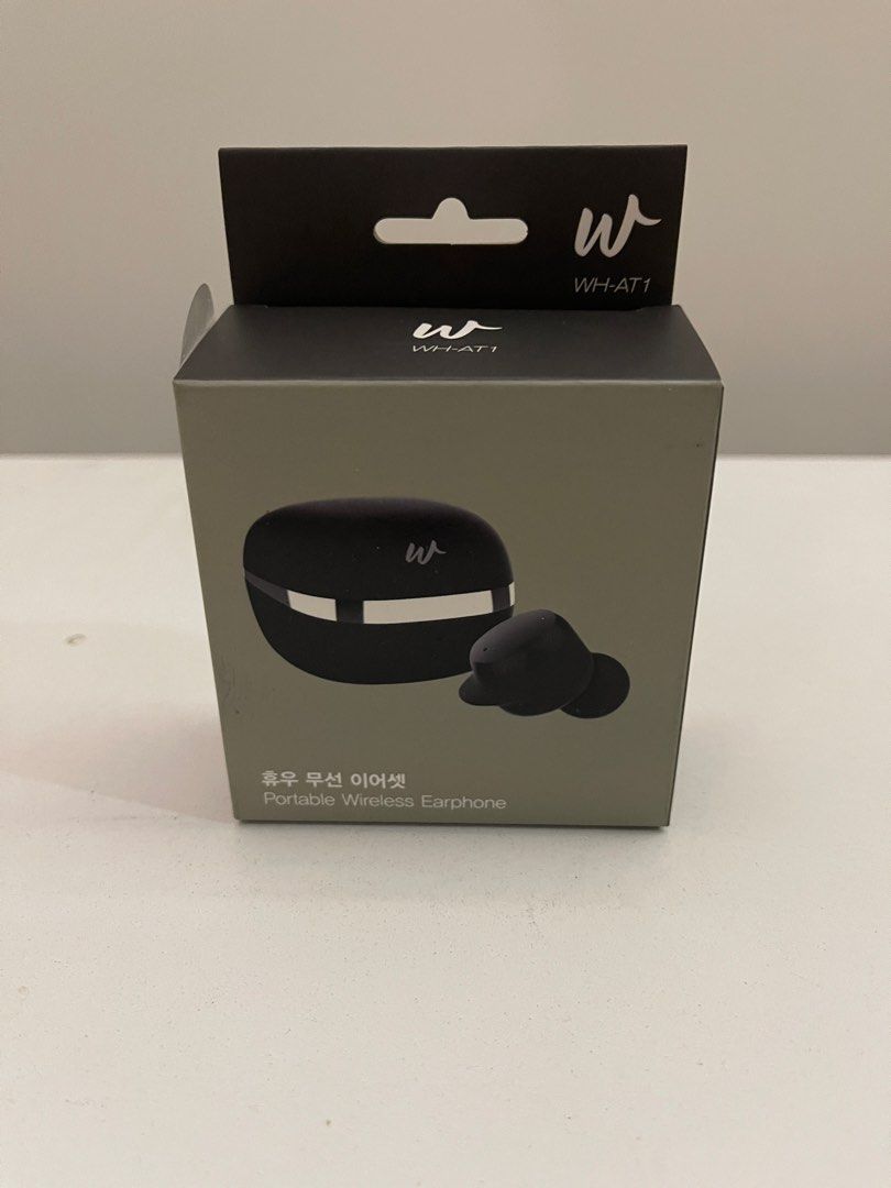 WH-AT1 Portable Wireless Earphone (Category: Earphones) located in Quezon City. Submitted by bravehorse_f1f6d5 (Listing ID 1469120906, Image 1). Description: - Model: WH-AT1 Wireless Earphones (Black) - Condition: Brand new, factory-sealed in box with charging case included - Features: Auto pairing, auto power on, and convenient touch button controls - Ideal Use: Great to keep as a reliable backup pair or as a ready-to-gift item - Shipping: Fast 