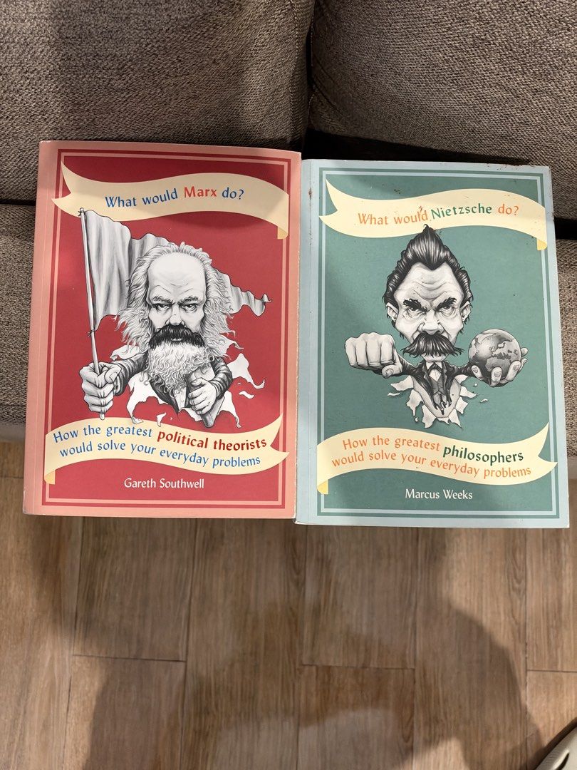 What Would Marx Do & What Would Nietzsche Do Books (Category: Storybooks) located in Manila. Submitted by garagesalebykoda (Listing ID 1468986940, Image 1). Description: - Titles: 'What Would Marx Do?' by Gareth Southwell & 'What Would Nietzsche Do?' by Marcus Weeks - Format: 2 Paperback books - Condition: Great reads, Fully Booked price stickers on back covers - Original Price: £12.99 each - Bundle: Selling both together.