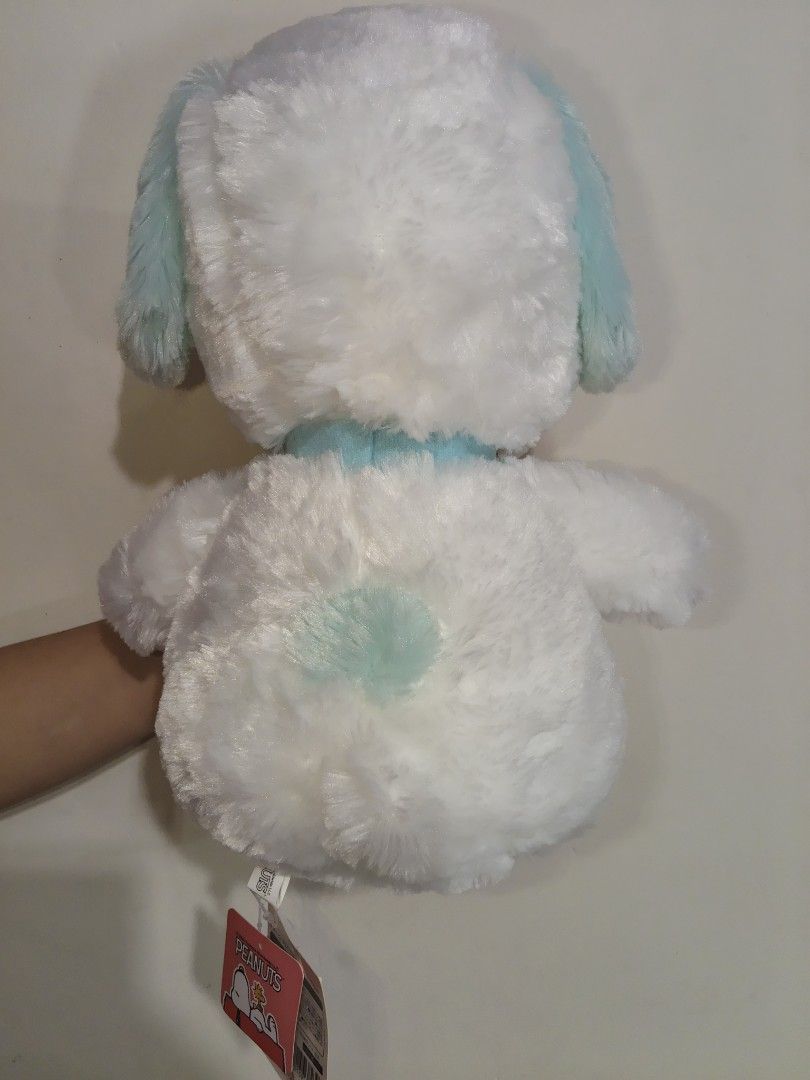 white and pastel blue Snoopy plush toy (Category: Plushies & Soft Toys) located in San Marcelino. Submitted by cmplushies (Listing ID 1468967012, Image 3). Description: .