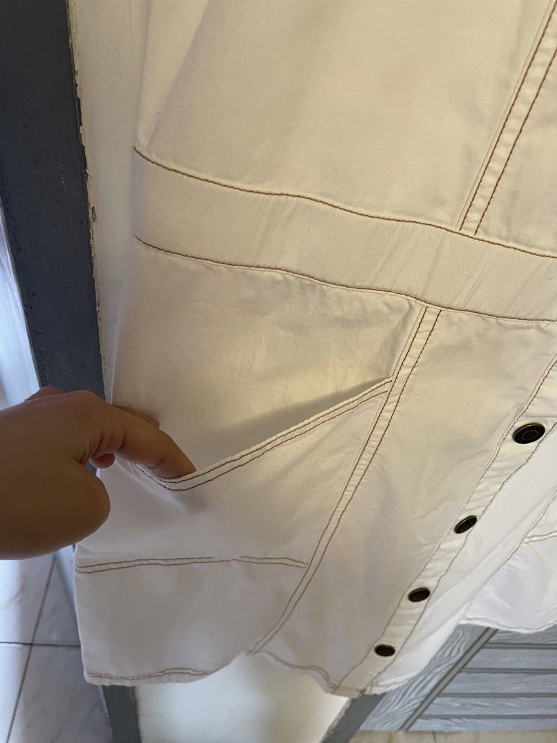 White Denim Dress (Category: Dresses) located in Manila. Submitted by peansandtobs (Listing ID 1468973940, Image 2). Description: Decluttering Di pa nagagamit, may tag pa Size can fit Medium to Large .