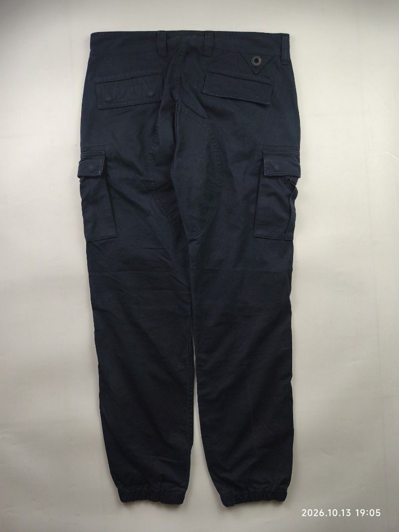 White mountaineering cargo pants (Category: Joggers) located in Manila. Submitted by corner_finds (Listing ID 1469030519, Image 2). Description: size 1 on tag waistline 32' inseam 27.5' leg opening 5.2' front rise 11' thigh 11' elasticated opening leg color navy no major flaws still in great condition 1799+sf dm.