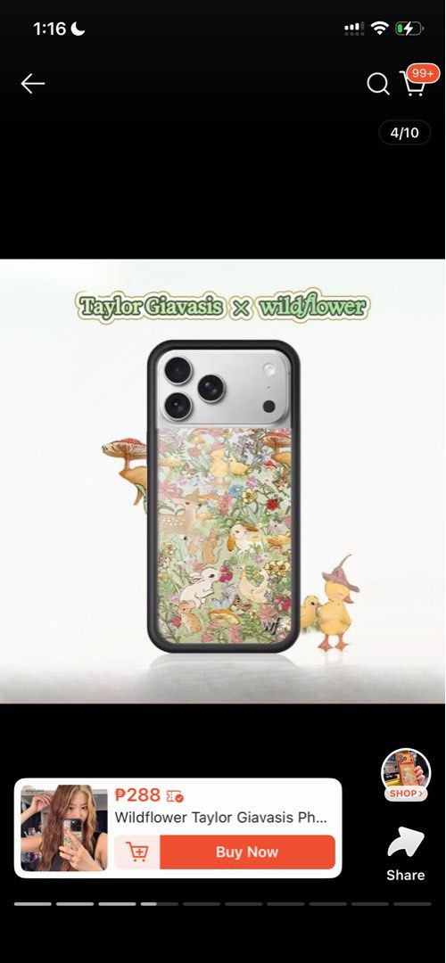 Wildflower x Taylor Giavasis Phone Case (Category: Cases & Sleeves) located in Manila. Submitted by amberwinslow (Listing ID 1468973363, Image 1). Description: Available from iPhone 11 to iPhone 17 Pro Max.