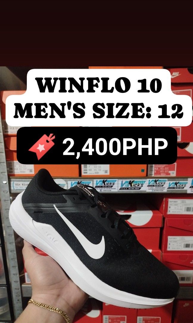 Winflo10 Running Men's Size 12 (Category: Sneakers) located in Balagtas. Submitted by vinkicks19 (Listing ID 1468942895, Image 1). Description: Winflo 10 Running Shoes. 🎽💨🏃🏃‍♂️ 🖤 Black/Wht Size: 12 🔖 2️⃣,4️⃣0️⃣0️⃣PHP *No other Sizes & Colorways available. 💯 Brandnew/Authentic/BelowSRP(5,495PHP) 📍 Balagtas, Bulacan. 🚚 Flash/J&T/Lalamove 📥 Act Fast, Limited Stocks only..