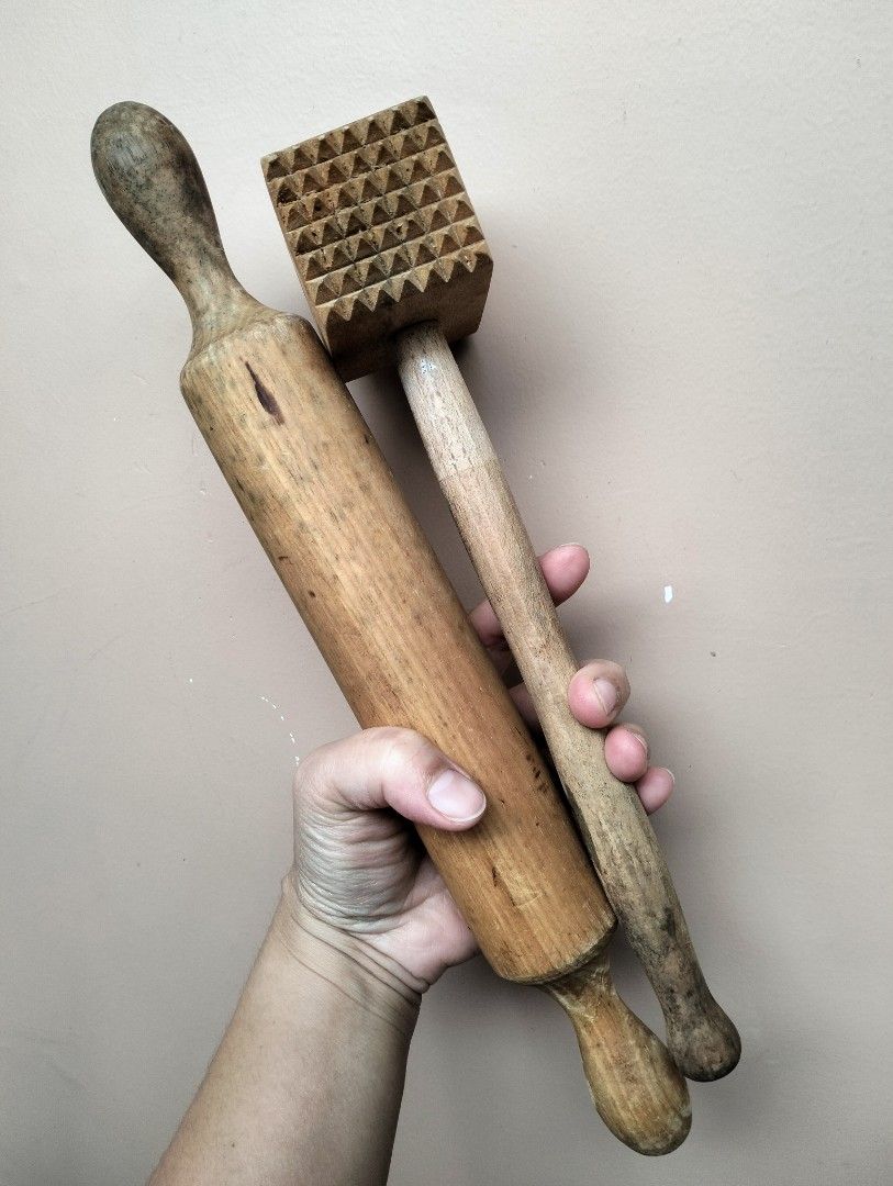 Wood Meat Tenderizer and Rolling Pin (Category: Other Kitchenware & Tableware) located in Baguio. Submitted by toys_of_yesteryear (Listing ID 1468991286, Image 1). Description: 📌loc. Baguio 📌 300.00 each ✅Rolling pin ✅Meat Tenderizer Japan surplus items Used Solid wood material Actual photos. Buy as is Mop: Gcash Mod: J&T.