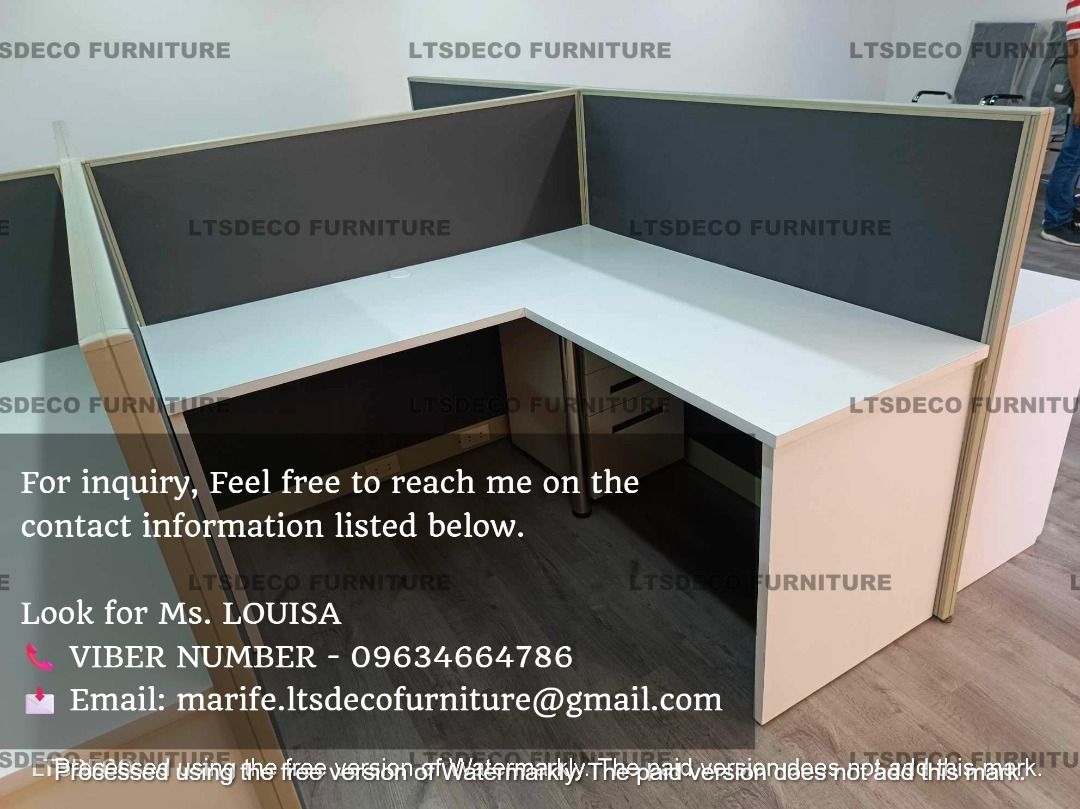 workstation tables customized office partition furnitures (Category: Office Furniture & Fixtures) located in Quezon City. Submitted by mhieda (Listing ID 1469012923, Image 1). Description: 👉Are you looking for WORKSTATION, MODULAR CUBICLES OFFICE PARTITION, and OFFICE FURNITURE SUPPLIER? LTSDECO Furniture, is direct supplier, manufacturer, and trusted provider of high quality, affordable and durable modular office divider partition, home and off