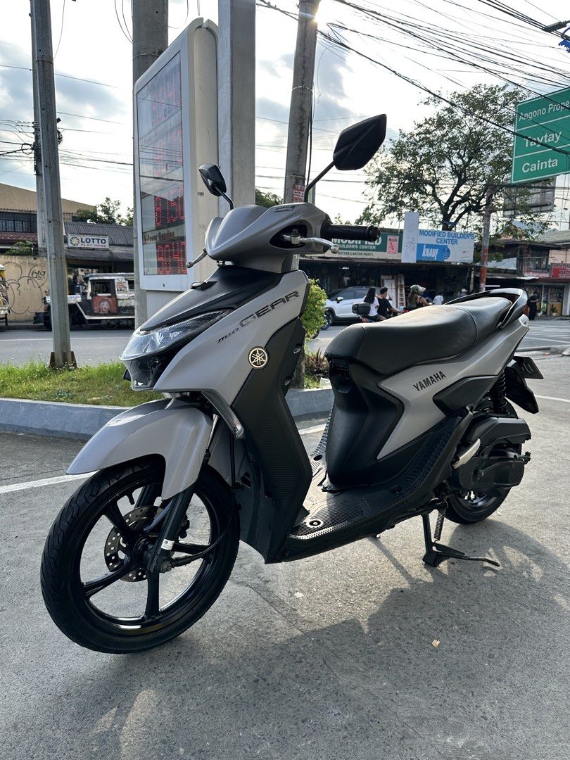 Yamaha Mio Gear Scooter 125 (Category: Motorbikes for Sale) located in San Mateo. Submitted by pareng_cj01 (Listing ID 1469004170, Image 1). Description: Selling my Yamaha Mio Gear 125 2024 ₱45,000 last price (FIX) para hindi sayang oras paki basa po Money Back Guarantee for papers para sa peace of mind niyo -2024 straight model -9,200km odo only ✅LTO white plate number ✅Complete Original Papers ✅Original OR CR ✅3 Years Registration (2027) ✅Open 
