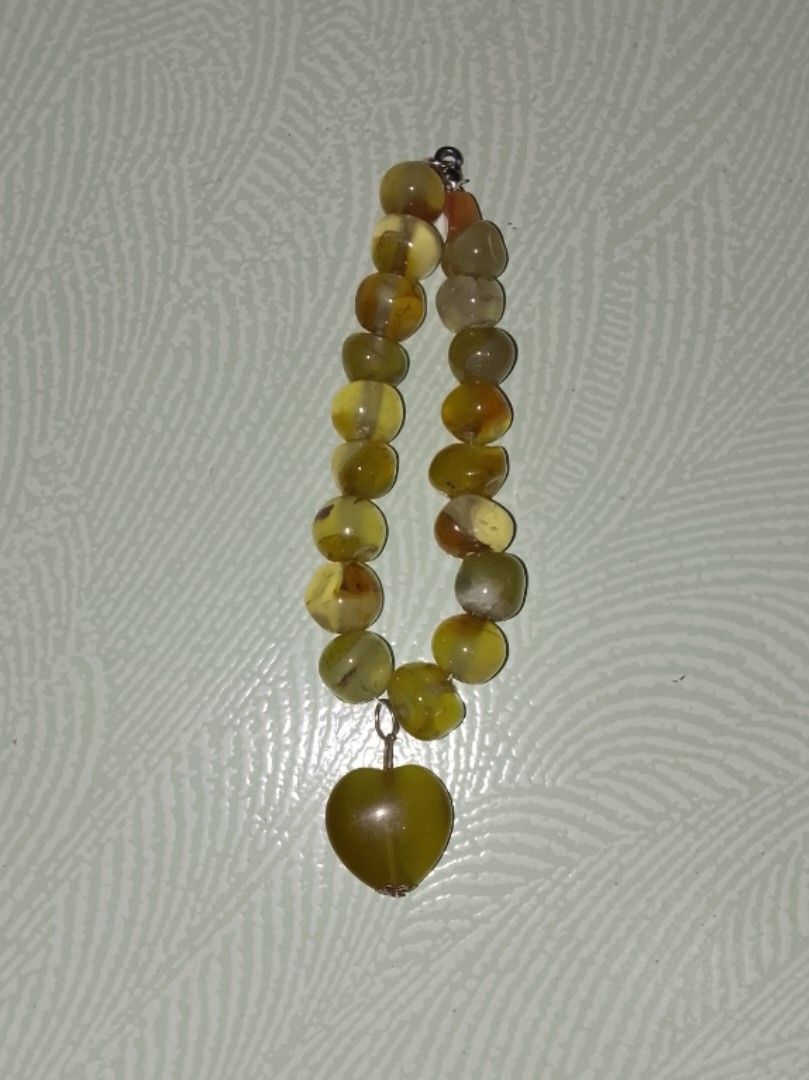 Yellow Beaded Bracelet with Heart Charm (Category: Bracelets) located in Bacolod City. Submitted by beam_tori (Listing ID 1468995112, Image 1). Description: - MOP: Gcash - MOD: J&T.