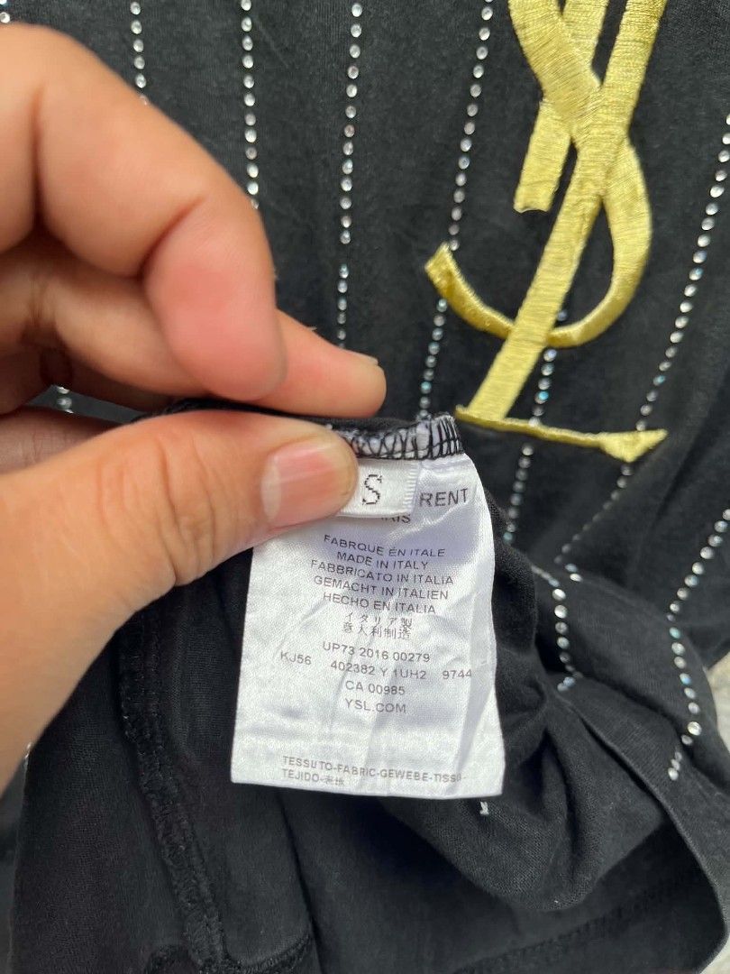 Ysl (Category: Shirts) located in Manila. Submitted by skippypeanut1331 (Listing ID 1468965892, Image 3). Description: 19x25.5 small good condition color rate: 8.5/10 issue: missing bids.