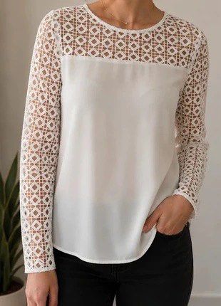 Zara Basic White Crochet Long Sleeve Blouse Size M (Category: Longsleeves) located in Makati City. Submitted by dflim (Listing ID 1469008363, Image 2). Description: Zara White Appliqué Top Sizes: XS and M (2 sizes available) In very good condition; worn 1-2x only Authentic Php 450 each Shipping c/o buyer Rfs: decluttering .