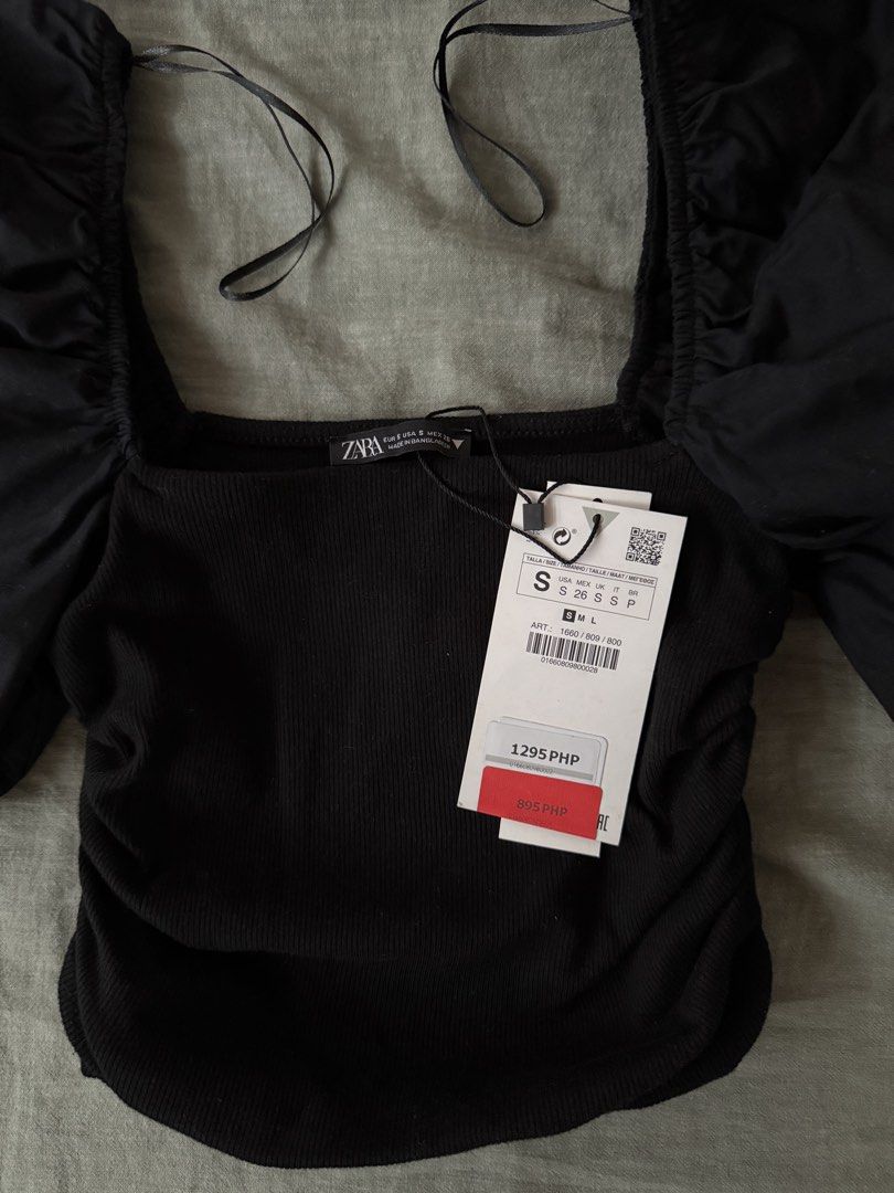 Zara Black Square Neck Puff Sleeve Top (Category: Blouses) located in Manila. Submitted by tricia_lara (Listing ID 1468965124, Image 3). Description: This is rly cute!! :) but not really my fashion anymore :( Last price posted since it’s brand new :) Shipping via lalamove/grab only 📍Taft, Manila.