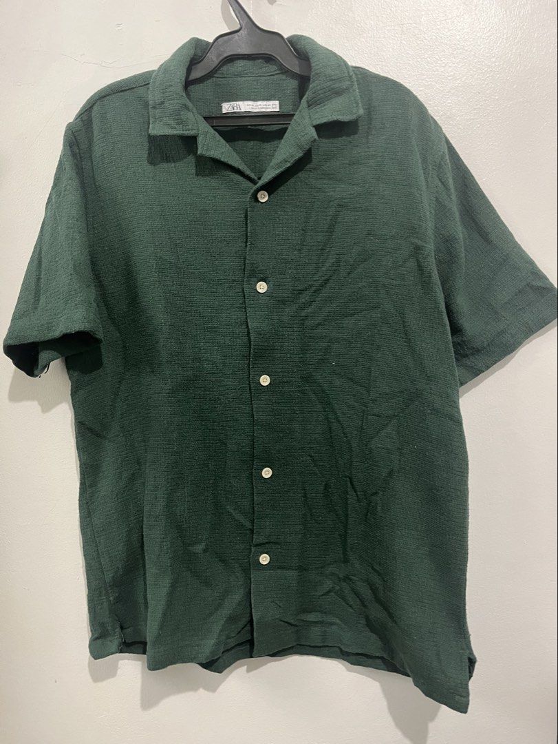 Zara Green Blouse (Category: Blouses) located in Manila. Submitted by jhcollections (Listing ID 1469159456, Image 1). Description: Zara Greeb Blouse Medium on label but can fit up to large Complete buttons Actual photos posted J&t/grab/Lalamove.