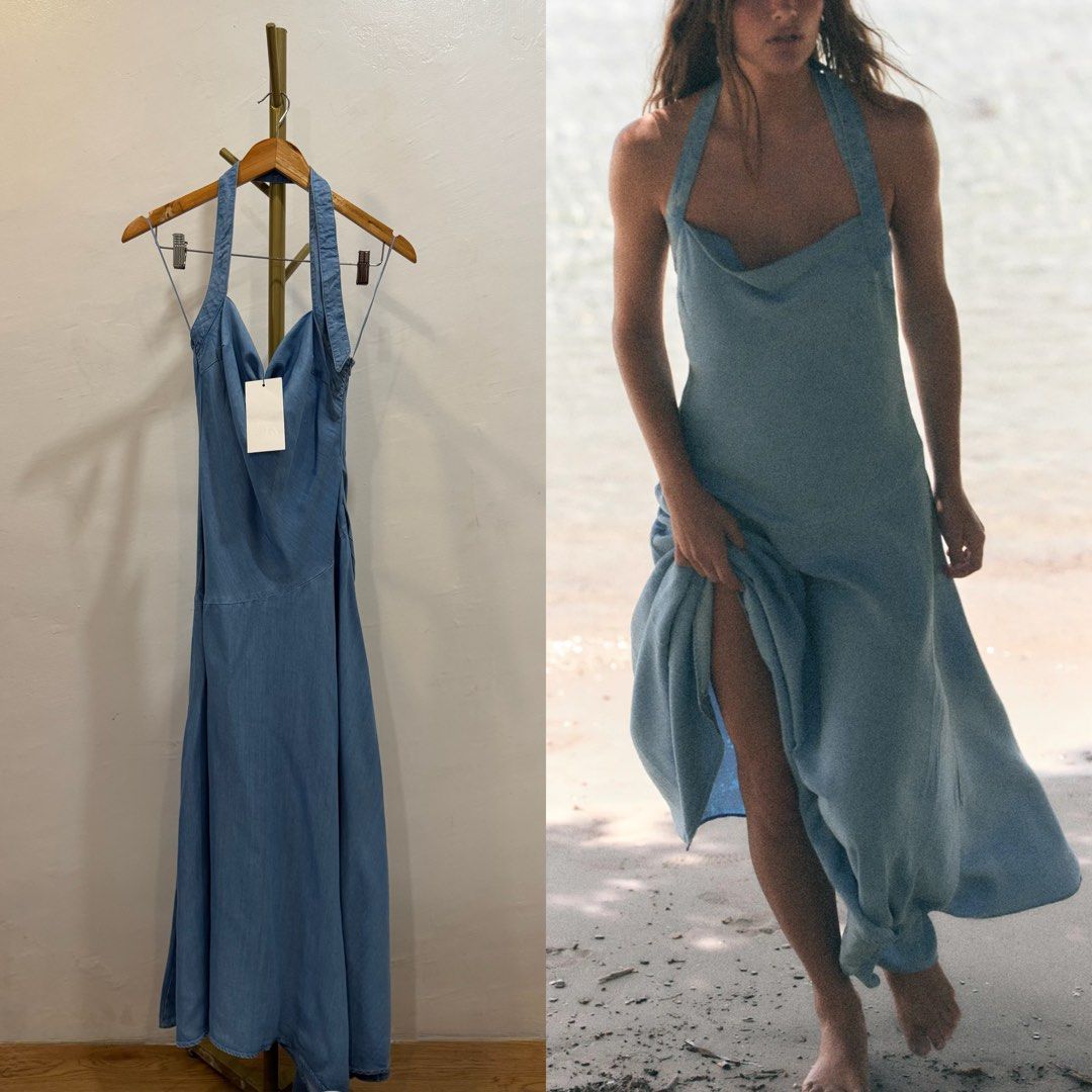 Zara Maxi Halter Dress (Category: Dresses) located in Quezon City. Submitted by shopper_xoxo (Listing ID 1469040497, Image 1). Description: Brand new with tag 😊 📦 From Zara Japan 🚚 On hand and ready to ship MOP: GCash and BPI Shipping starts at ₱65 only ✨ .