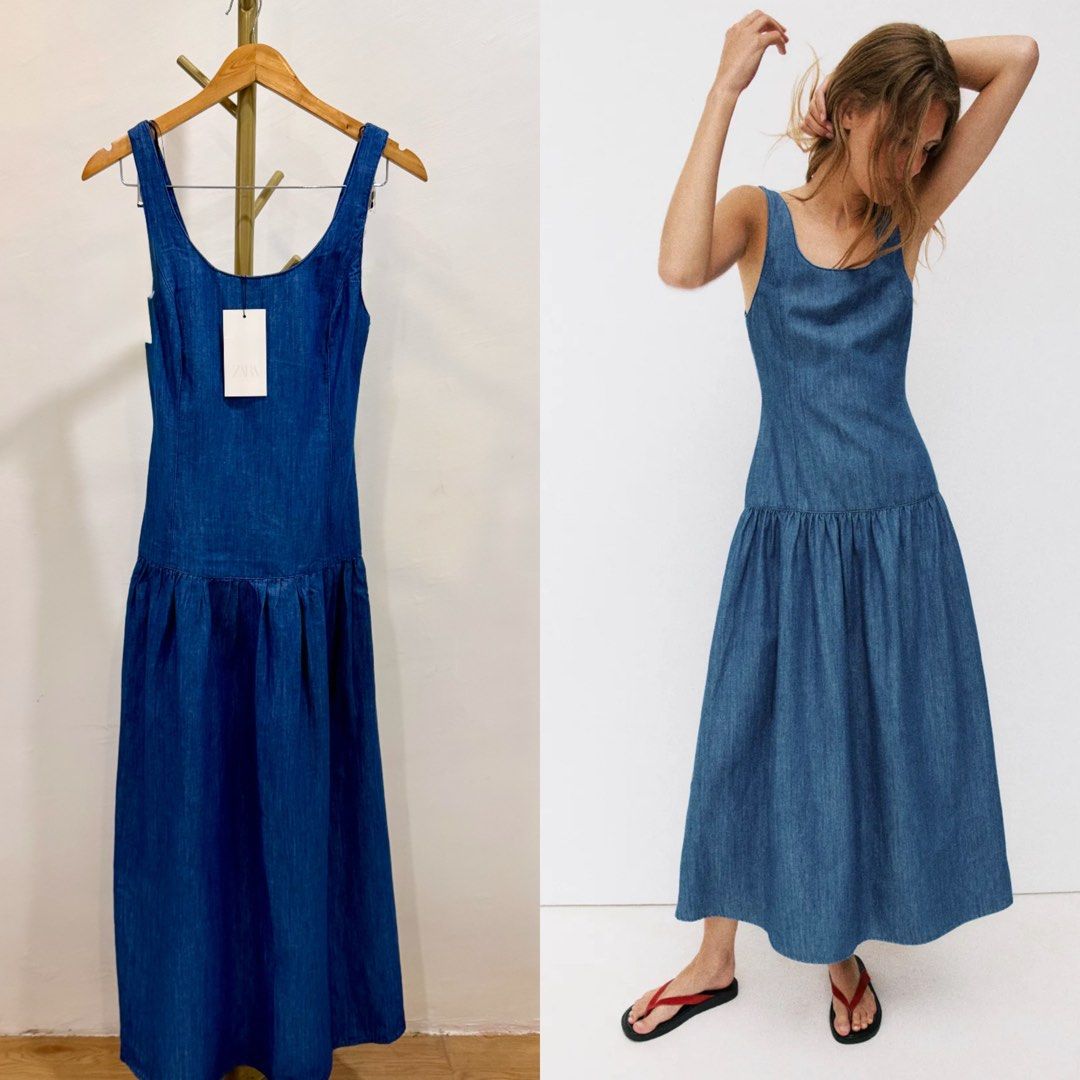 Zara Soft Denim Dress (Category: Dresses) located in Quezon City. Submitted by shopper_xoxo (Listing ID 1469021397, Image 1). Description: Brand new with tag 😊 📦 From Zara Japan 🚚 On hand and ready to ship MOP: GCash and BPI Shipping starts at ₱65 only ✨ .