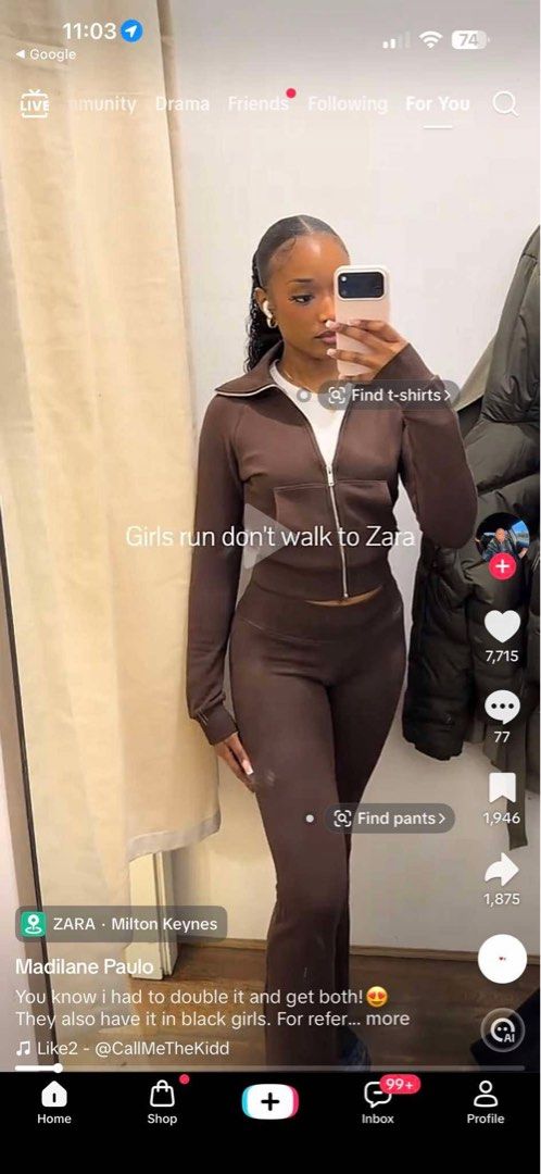 Zara Tracksuit Set Coords (Category: Sets or Coordinates) located in Binan City. Submitted by kelly529 (Listing ID 1469109447, Image 2). Description: Brand new without tags/cut tags Last price posted. No haggling.