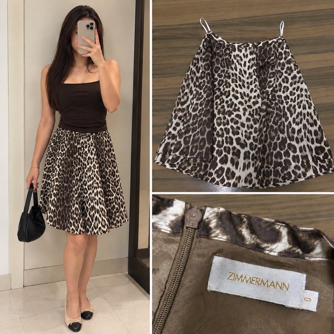 Zimmermann 100% Silk Leopard Print Skirt Size 0 (Category: Skirts) located in Taguig. Submitted by lovedby_flora (Listing ID 1469072586, Image 1). Description: - Brand: Zimmermann - Size: 0 (XS) waistline: 25-26” - length: 19” - Authentic not thrifted; bought in the US .
