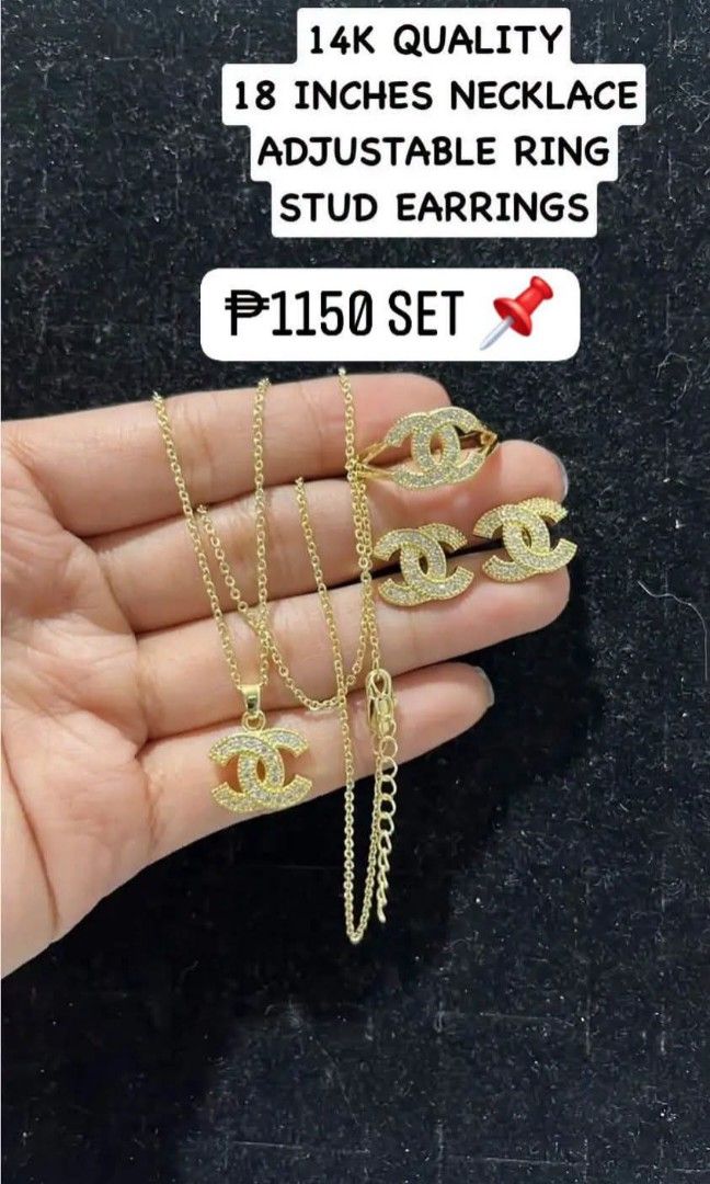 14K Vermiel Gold CC 3N1 Set (Category: Necklaces) located in Caloocan City. Submitted by cheskhaionlinestore2.0 (Listing ID 1465399867, Image 1). Description: New Collection 🥰 14k GOLD VERMEIL Super Sale ⚡ CC 3n1 Set ₱1150 only 📌 👌🏻 What is Vermeil Gold? 14K Vermiel Gold Gold vermeil (pronounced ver-may) is a high-quality type of gold-plated jewelry defined by a sterling silver base metal, a thick gold layer (at least 2.5 microns), and a gold