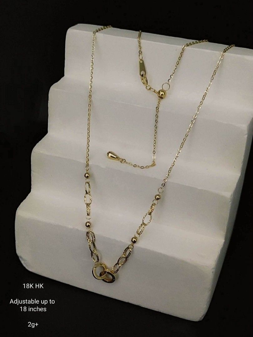 18k Hk gold adjustable necklace (Category: Necklaces) located in Manila. Submitted by bhelgoldseller2ndaccount (Listing ID 1465416352, Image 1). Description: New!!✨New!!✨New!! Authentic 18k Hk Golds 💯pawnable/naisasanla 💯with high appraisal rate 💯good investment 💯Direct supplier price 👉OPEN for resellers 🌺please take time to evaluate their actual sizes and grams 👉Best panggift for all occasions ✅ Sold per grams not per piece Kya lowest pri