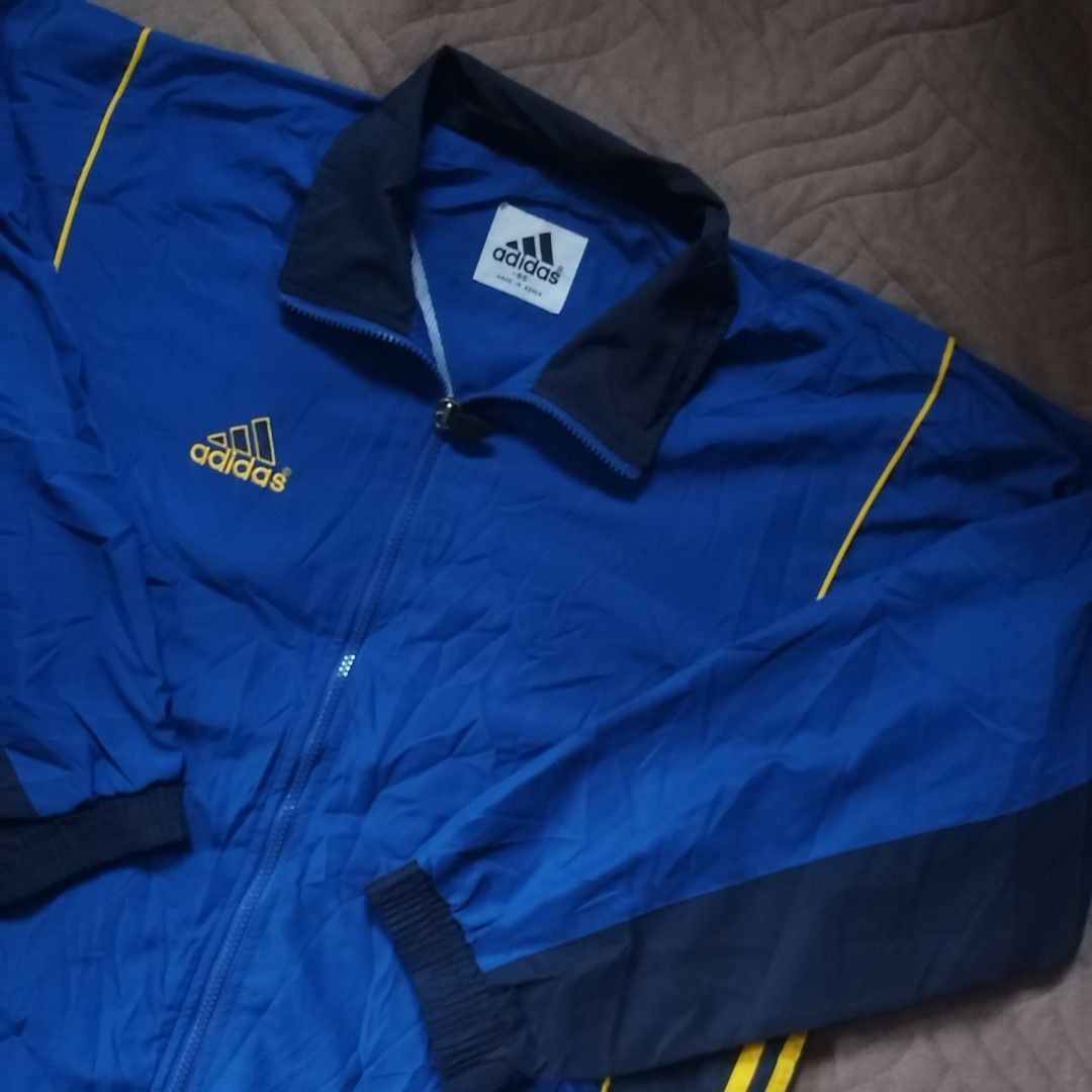 1990s to early 2000s Adidas "3-Str Training Suit" Track Jacket (Category: Coats, Jackets and Outerwear) located in Davao. Submitted by giyuu06 (Listing ID 1465415238, Image 2). Description: 1990s to early 2000s Adidas "3-Str Training Suit" Track Jacket | MEDIUM | Excellent Condition L 28 W 23.5 SL 23 issue: zipper.