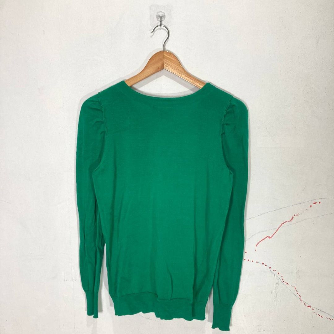 2010 Marc By Marc Jacobs Cardigan (Category: Coats, Jackets and Outerwear) located in Quezon City. Submitted by stylenpick (Listing ID 1465467759, Image 2). Description: Brand: Marc By Marc Jacobs Made in: China Year: 2010 Material: Cotton Color: Kelly Green Marked size: M Sizing: Measurements (laid flat): Shoulders: 13.5" Sleeves: 25” Bust: 17” Waist: 15" Length: 25” Color rating: 8.5/10 Condition overall: 8/10 Flaws: missing one button jewel, c