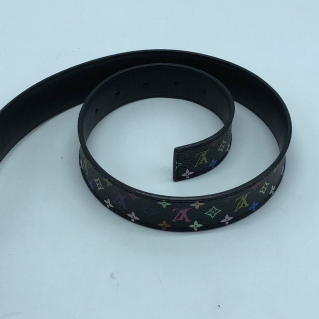 267009689 LOUIS VUITTON BELT MONOGRAM MULTICOLOR SMALL (Category: Belts) located in Taguig. Submitted by ecoring.ph (Listing ID 1465474546, Image 3). Description: ◆CONDITION: B- ◆DESCRIPTIONS: (Other defects/info:) The body of the belt is scratched, scuffed, stained, dirty, and has press marks, showing signs of use. The underside of the belt is scratched, scuffed, wrinkled, press marks, and showing signs of use. The rubber lining of the belt is s