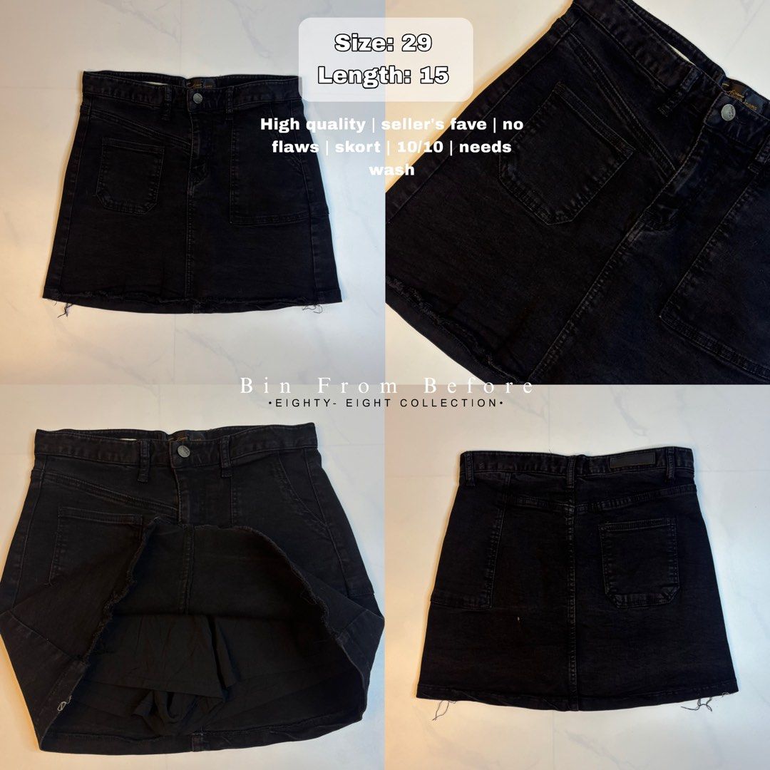 29 Black Front Pocket Skort (Category: Skirts) located in Dagupan City. Submitted by bincloset (Listing ID 1465557020, Image 1). Description: Black Front Pocket Skort✨ Size: 29” | Length: 15” Flawless - FB Page: Bin from Before | IG: @binfrombefore .