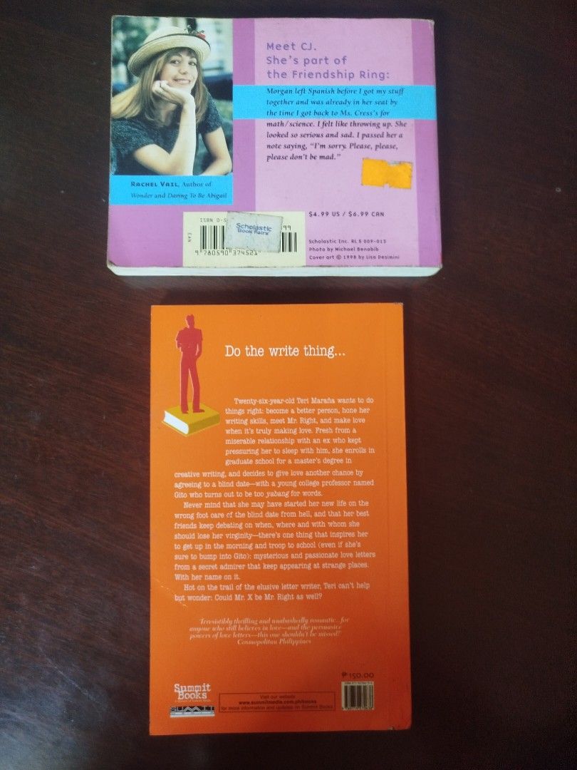 2 Books: Mr. Write and The Friendship Ring Books (Category: Children's Books) located in Paranaque City. Submitted by kaceys_closet (Listing ID 1465415505, Image 2). Description: .