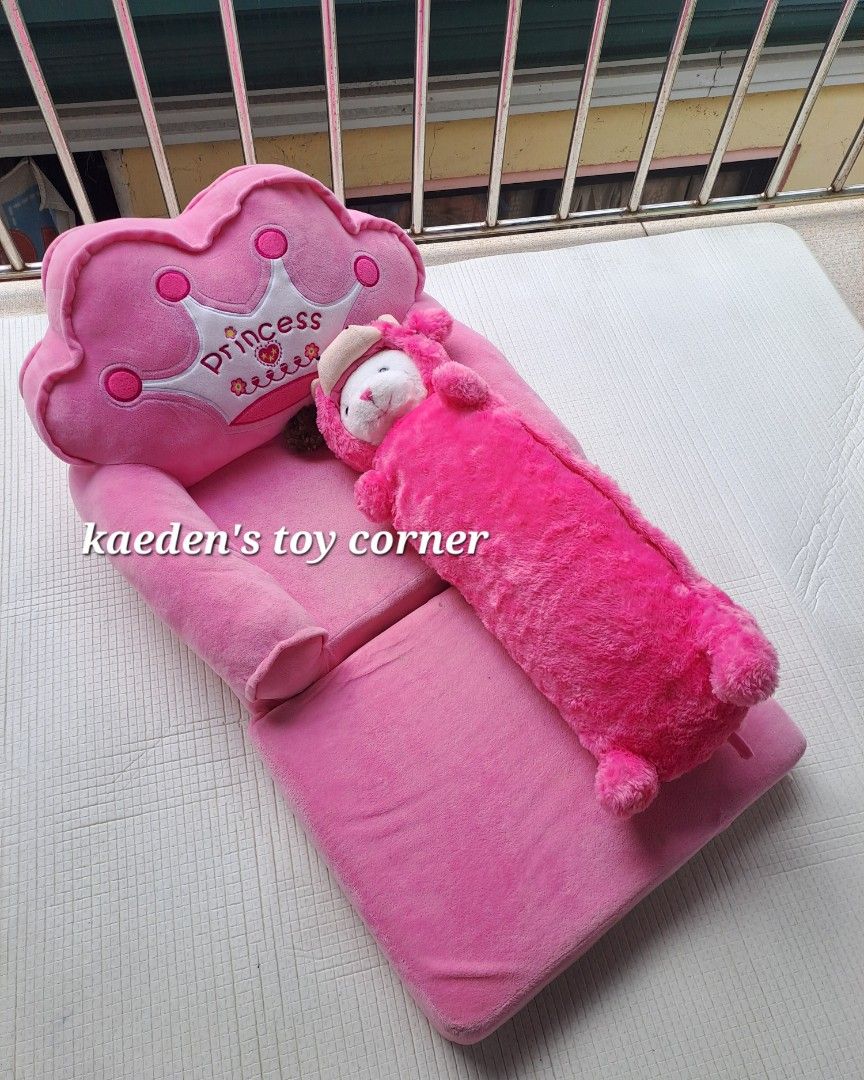 2n1 Foldable sofabed for toddler (Category: Infant Playtime) located in Cebu City. Submitted by kaedenscebu (Listing ID 1465493487, Image 2). Description: 2n1 Foldable Toddler sofa bed ▪︎Age suitable : 1 to 4 yrs old ▪︎Dual functionality can be used as sofa & baby bed for toddler ▪︎Extra wide padded armrest ▪︎Skin friendly breathable crystal velvet ▪︎Soft lightweight & high elasticity foam Preloved in good condition With free long pillow toy Need