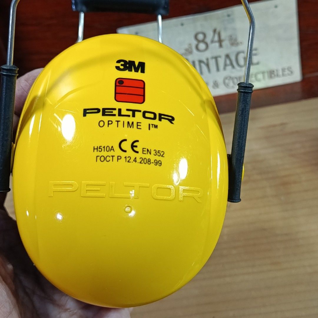 3M Peltor Optime 1 Yellow (Category: Ear Care) located in Las Pinas. Submitted by 84vintage (Listing ID 1465424427, Image 3). Description: Great Gift Idea for those working with noisy machinery such as Metal or Carpenter's workshop. Also for mufflingbloid noises forgun enthusiasts working with loud sounding machines. 3M Peltor Optime I earmuff (model H510A) in bright yellow, designed with a lightweight and low-profile structure providing a noise 