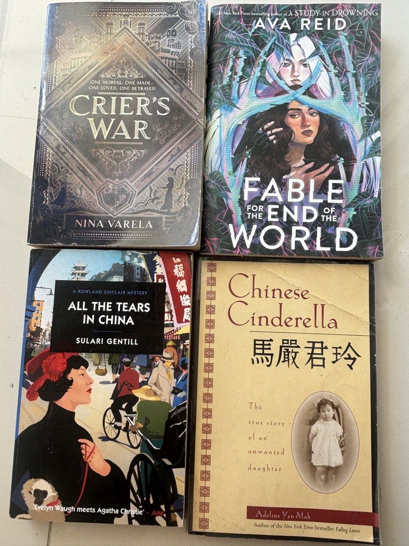 4 piece Book set (Category: Storybooks) located in Los Banos. Submitted by carbonar_abi (Listing ID 1465400245, Image 2). Description: Negotiable price Take all - Crier's War - Fable for the End of the World - All the Tears in China - Chinese Cinderella.