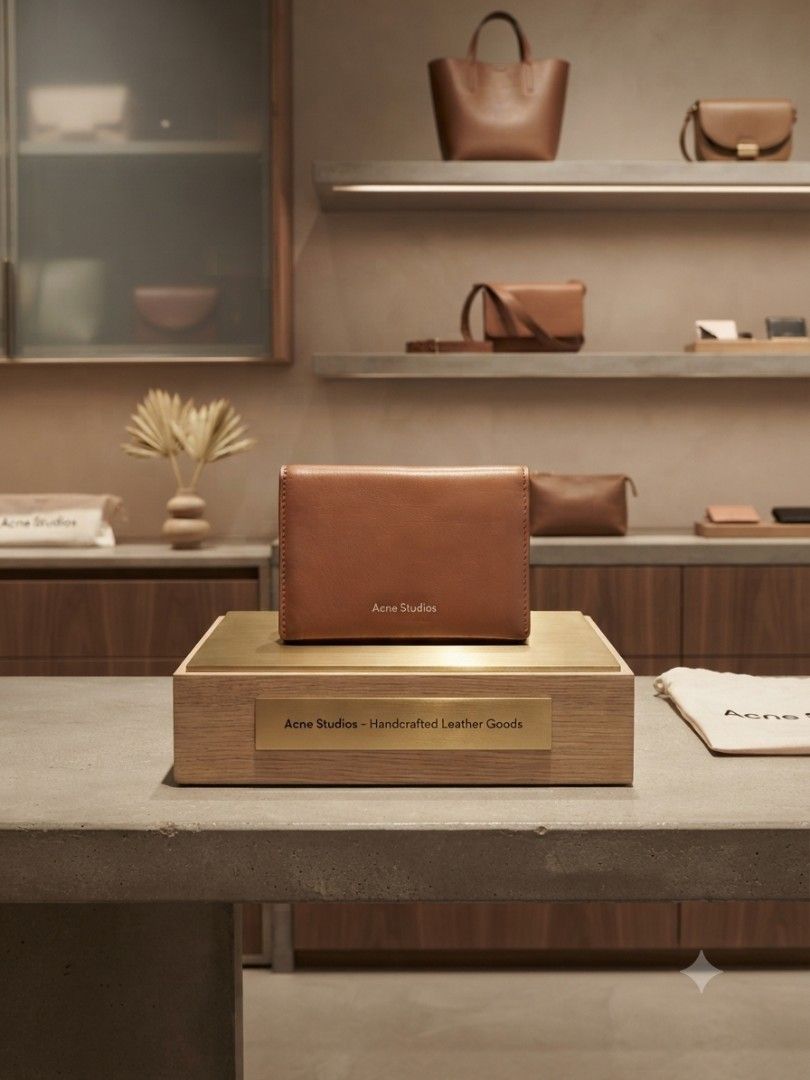 🌸 ACNE STUDIOS Unisex Brand Embossed Card Holder 🌸 (Category: Luxury Bags & Wallets) located in Caloocan City. Submitted by saturday.ph (Listing ID 1465496321, Image 1). Description: Product Details When wandering the streets of Stockholm come winter – where Acne Studios resides – a piping hot glögg and a cardamom bun are sure to tickle your fancy. Complete with four interior card slots and a main inside compartment, this fold-over card holder 