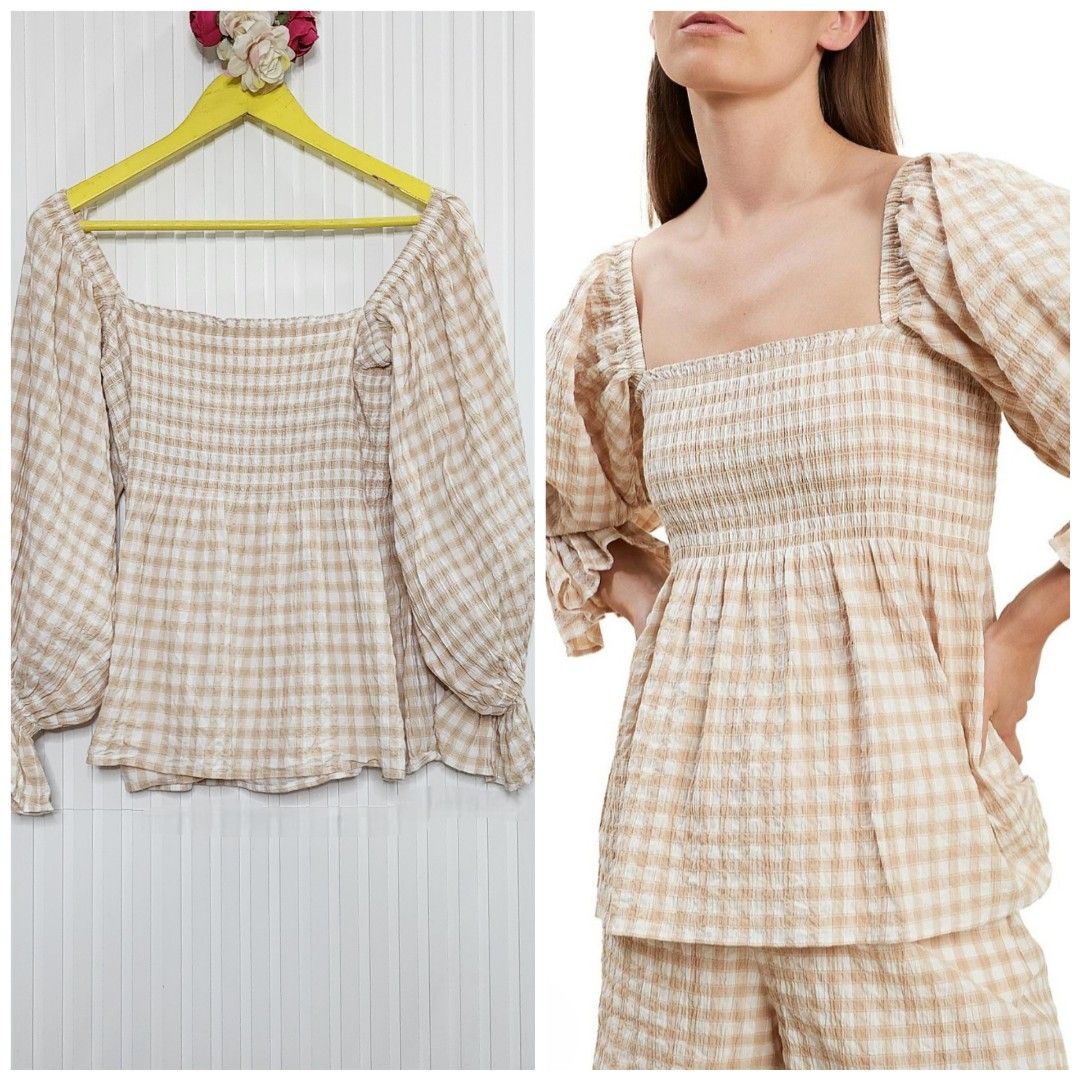 🍁 seed 🍁 Gingham smock top 🍁 Medium 🍁 B: 36in 🍁 Stretchy 🍁 500php 🍁 (Category: Blouses) located in Paranaque City. Submitted by zunao_wearables (Listing ID 1465454785, Image 1). Description: 🍁 seed 🍁 Gingham smock top 🍁 Medium 🍁 B: 36in 🍁 Stretchy 🍁 500php 🍁.