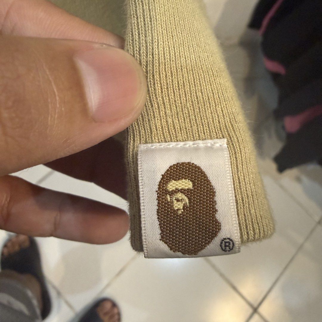 A Bathing Ape BAPE Beige Full Zip Hoodie (Category: Hoodies) located in Manila. Submitted by carbungcoalex (Listing ID 1465540675, Image 3). Description: BAPE ONE POINT FULLZIP HOODIE 24 by 30 Good Condition Complete tags 4500 CLAIM.