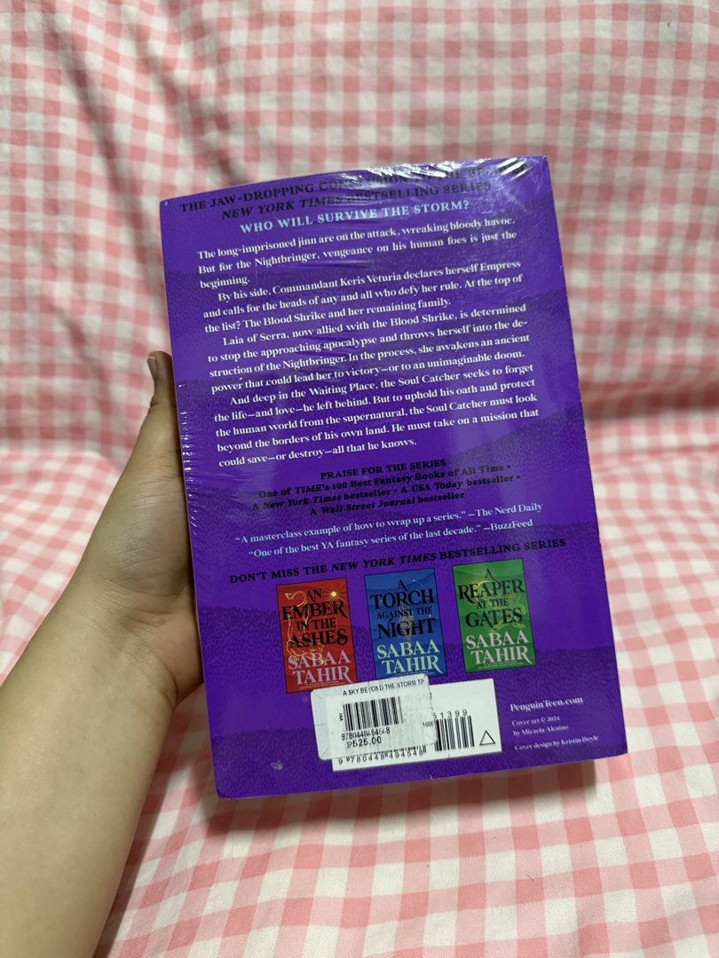 A Sky Beyond the Storm by Sabaa Tahir (Category: Storybooks) located in Calauan. Submitted by itsmeshereadss (Listing ID 1465501812, Image 3). Description: - brand new sealed US COPY - minimal discoloration on open seal part.