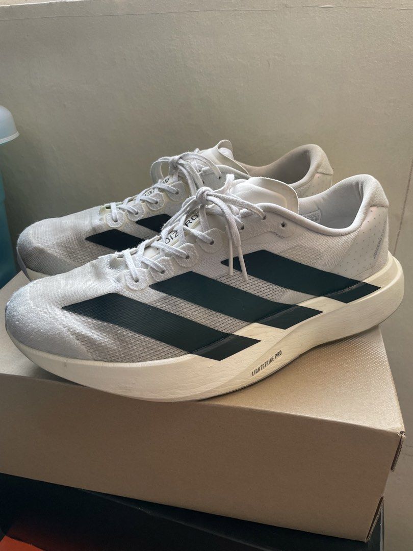 Adidas Adizero Evo SL White US11 (Category: Sneakers) located in Quezon City. Submitted by drake0302 (Listing ID 1465573636, Image 1). Description: For sale: adidas adizero evo sl white US11 , no box , 2025 release , authentic.