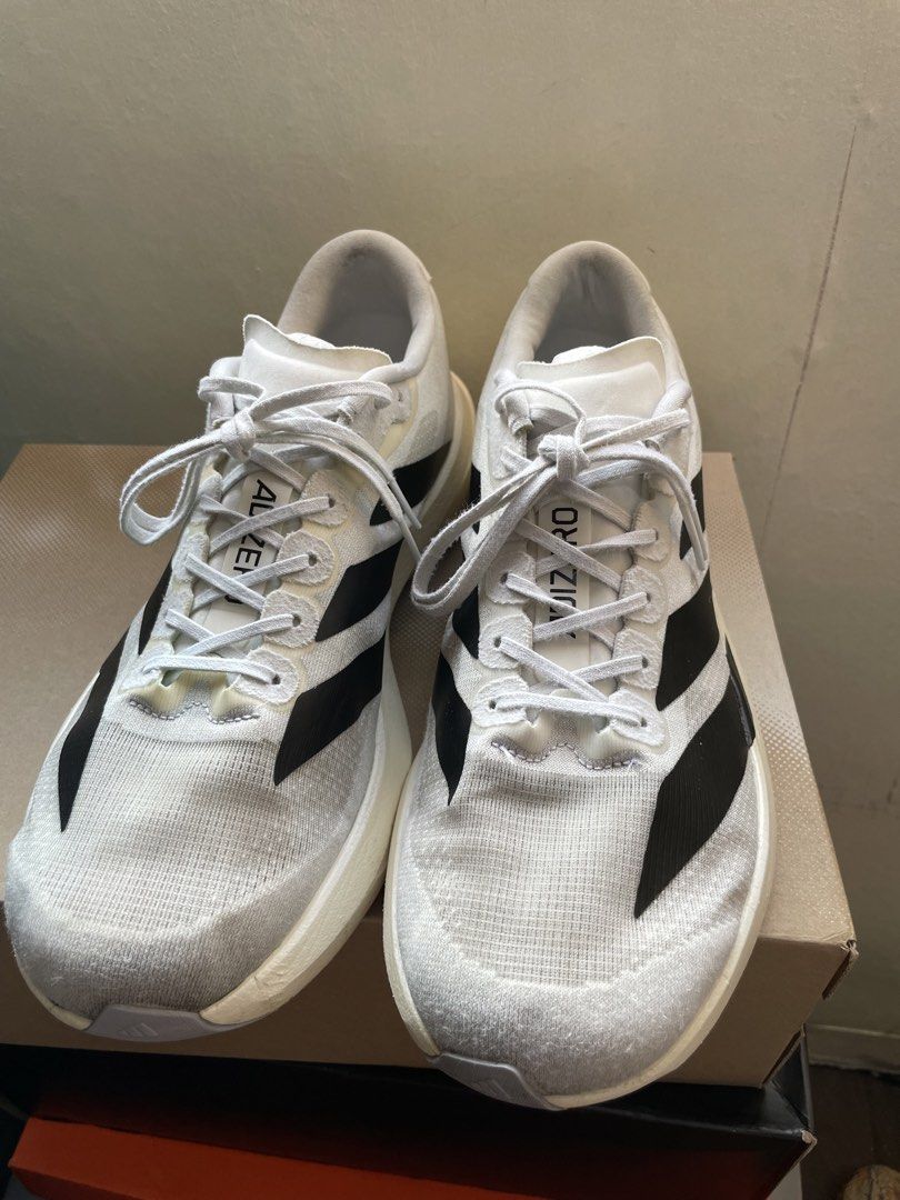 Adidas Adizero Evo SL White US11 (Category: Sneakers) located in Quezon City. Submitted by drake0302 (Listing ID 1465573636, Image 2). Description: For sale: adidas adizero evo sl white US11 , no box , 2025 release , authentic.