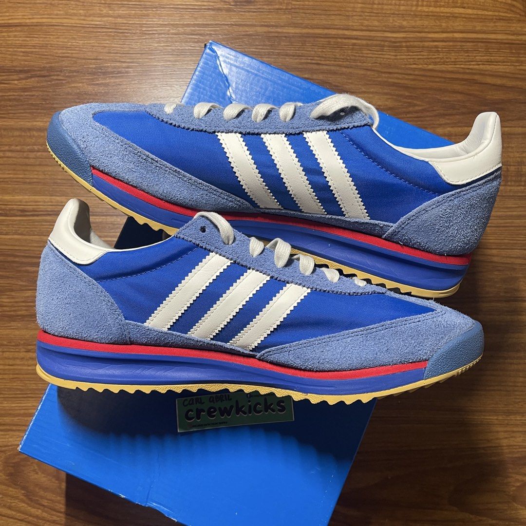 Adidas SL 72 'Blue / White' (Category: Sneakers) located in Pasig City. Submitted by crewkicks.ph (Listing ID 1465439006, Image 3). Description: Adidas SL 72 'Blue / White' Size 10 US M Used once (like new) Complete OG ₱ 2,498 ONLY! (SRP ₱6,000) Give us a follow on insta @crewkicksph for a discount! ORTIGAS CENTER.